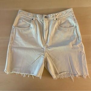 KOTN size 10 cut off shorts made out of trousers. Cream. 100% cotton.